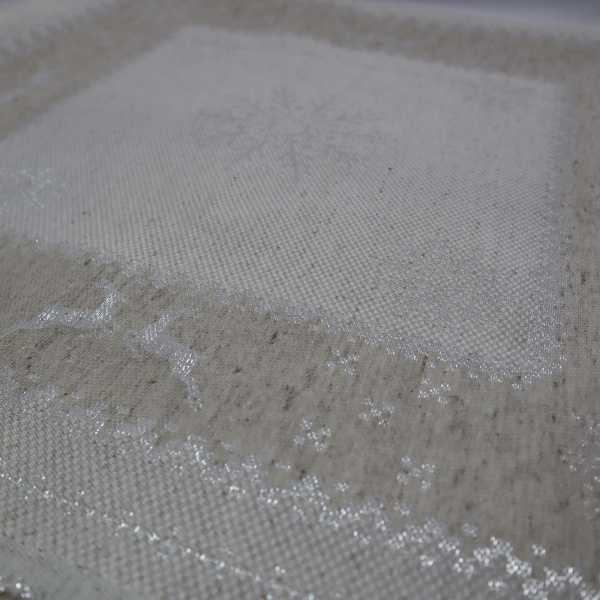 Jacquard panel - prírodno/strieborný sob lurexom 53x53cm