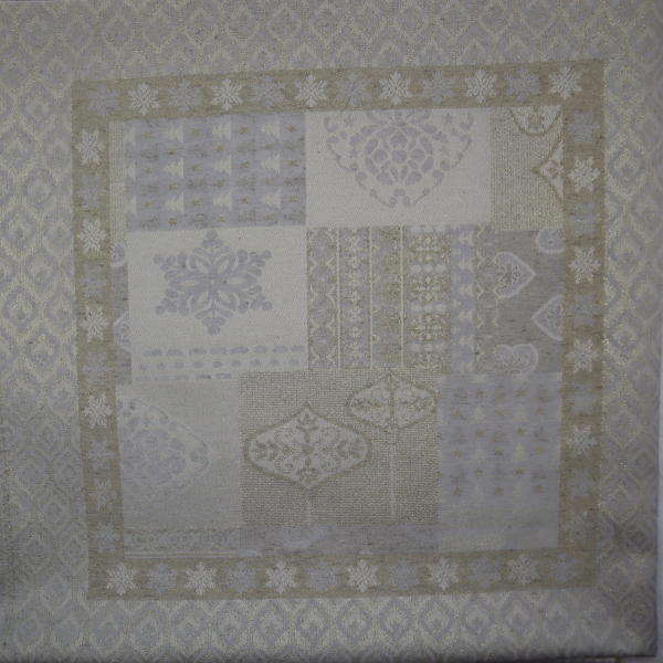 Jacquard panel - prírodný s lurexom 53x53cm