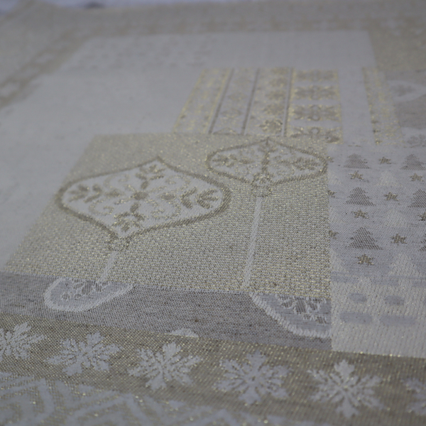 Jacquard panel - prírodný s lurexom 53x53cm