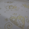 Jacquard panel - zlaté srdiečka lurexom 53x53cm