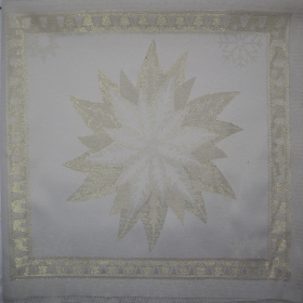 Jacquard panel - zlatá hviezda s lurexom 53x53cm