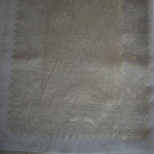 Jacquard panel na štólu - prírodno/zlatý sob s lurexom 46x100cm