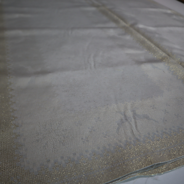 Jacquard panel na štólu - prírodno/zlatý sob s lurexom 46x100cm