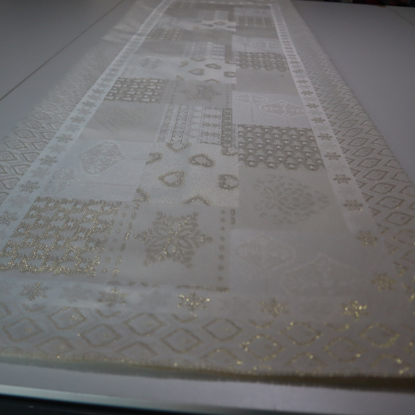 Jacquard panel na štólu - zlatá s lurexom 50x160cm