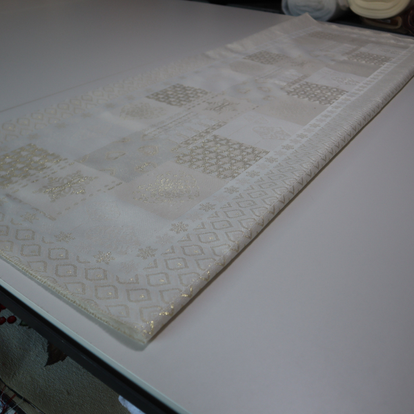 Jacquard panel na štólu - zlatá s lurexom 50x160cm