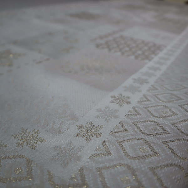 Jacquard panel na štólu - zlatá s lurexom 50x160cm