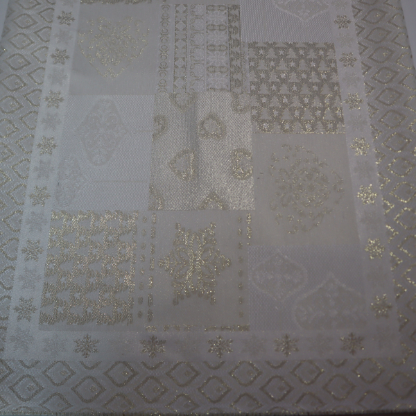 Jacquard panel na štólu - zlatá s lurexom 50x160cm