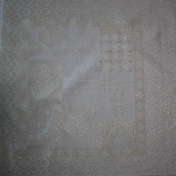 Jacquard panel obrus+2x vankúš - zlatá s lurexom 105x105 + 2x 53x53cm