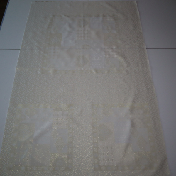 Jacquard panel obrus+2x vankúš - zlatá s lurexom 105x105 + 2x 53x53cm