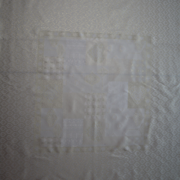 Jacquard panel obrus+2x vankúš - zlatá s lurexom 105x105 + 2x 53x53cm