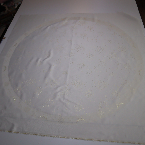 Jacquard panel kruhový obrus/sukňu - zlatý sob s lurexom Ø160cm