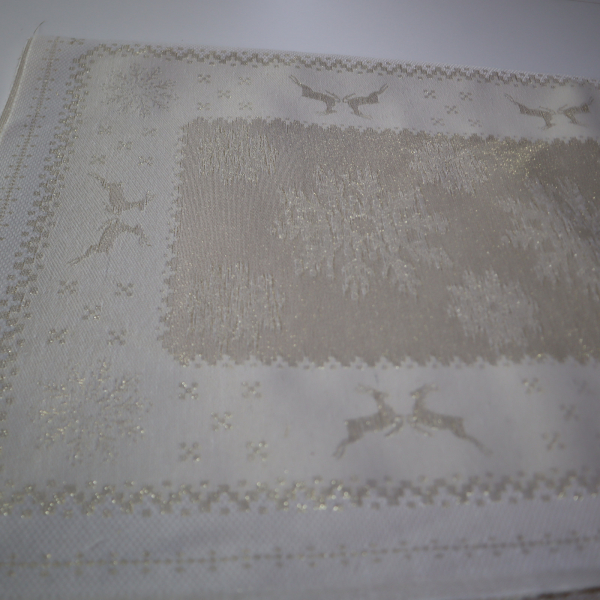 Jacquard panel na štólu - zlatý sob s lurexom 40x140cm