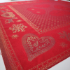 Jacquard panel obrus - červené srdiečko s lurexom 160x160cm