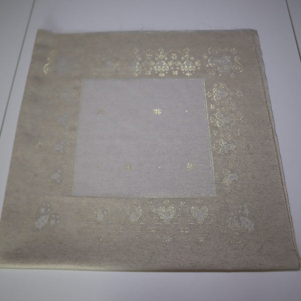 Jacquard panel 3x obrus - prírodno/zlaté srdiečka s lurexom 80x160cm + 2x 80x80cm