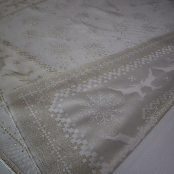 Jacquard panel obrus - zlatý sob s lurexom 160x160cm