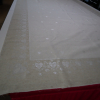 Jacquard panel obrus - prírodno/strieborné srdiečka s lurexom 160x360cm