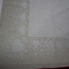 Jacquard panel obrus - prírodno/strieborné srdiečka s lurexom 160x360cm