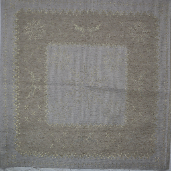 Jacquard panel - prírodno/zlatý sob lurexom 53x53cm