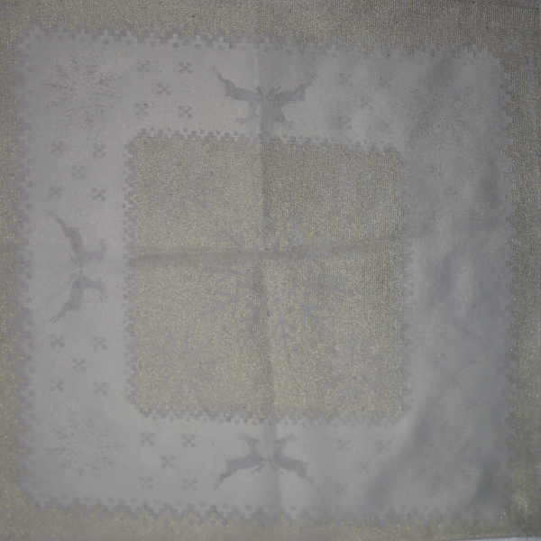 Jacquard panel - prírodno/zlatý sob lurexom 53x53cm