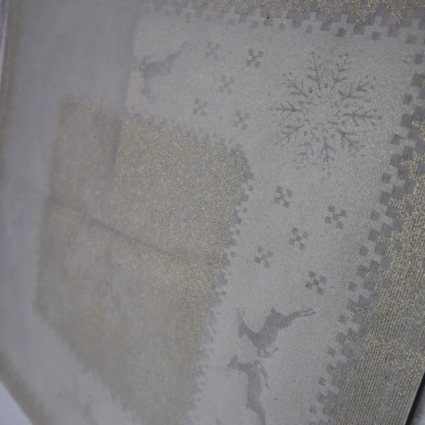 Jacquard panel - prírodno/zlatý sob lurexom 53x53cm