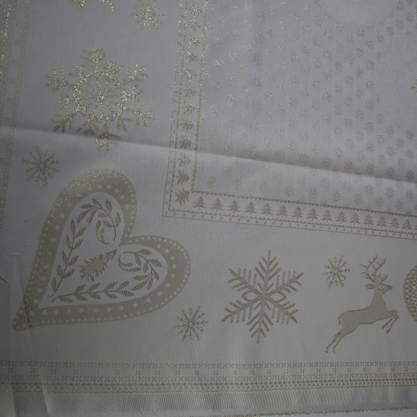 Jacquard panel obrus - zlatý jelenček s lurexom 160x160cm