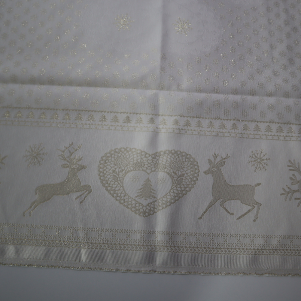 Jacquard panel obrus - zlatý jelenček s lurexom 160x160cm