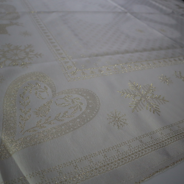 Jacquard panel obrus - zlatý jelenček s lurexom 160x160cm