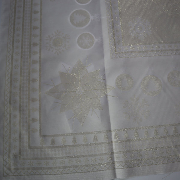 Jacquard panel obrus - zlatý luskáčik s lurexom 160x160cm