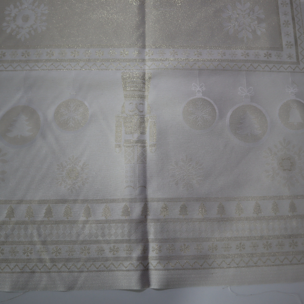 Jacquard panel obrus - zlatý luskáčik s lurexom 160x160cm