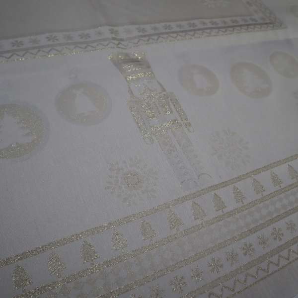 Jacquard panel obrus - zlatý luskáčik s lurexom 160x160cm