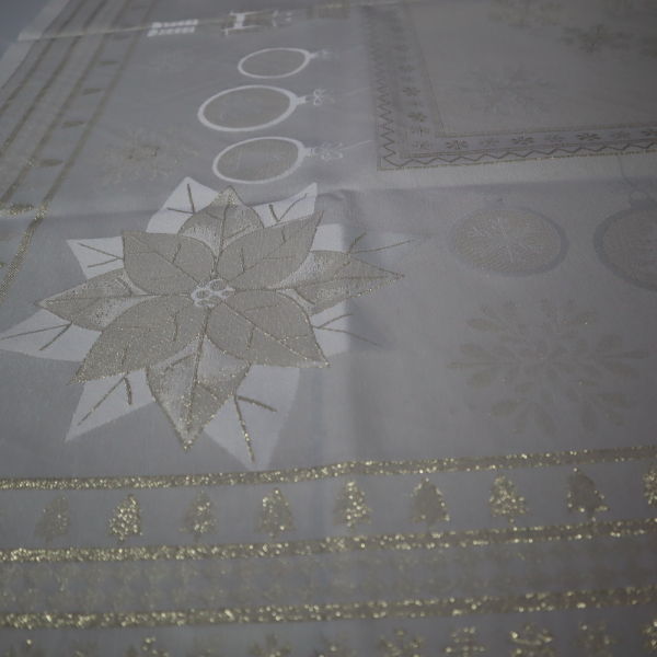 Jacquard panel obrus - zlatý luskáčik s lurexom 160x160cm