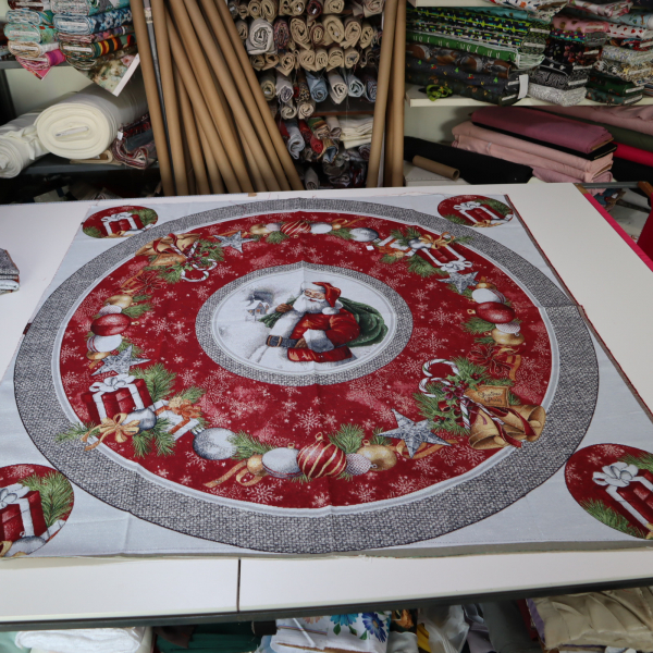 Gobelín panel - vianočný obrus Mikuláš 160x160m