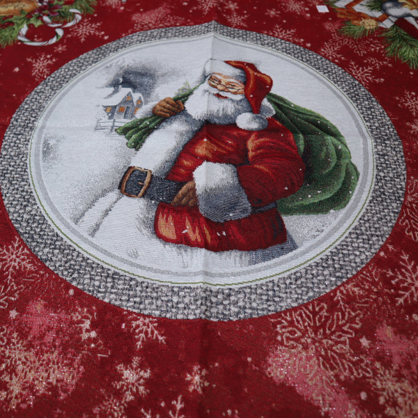 Gobelín panel - vianočný obrus Mikuláš 160x160m