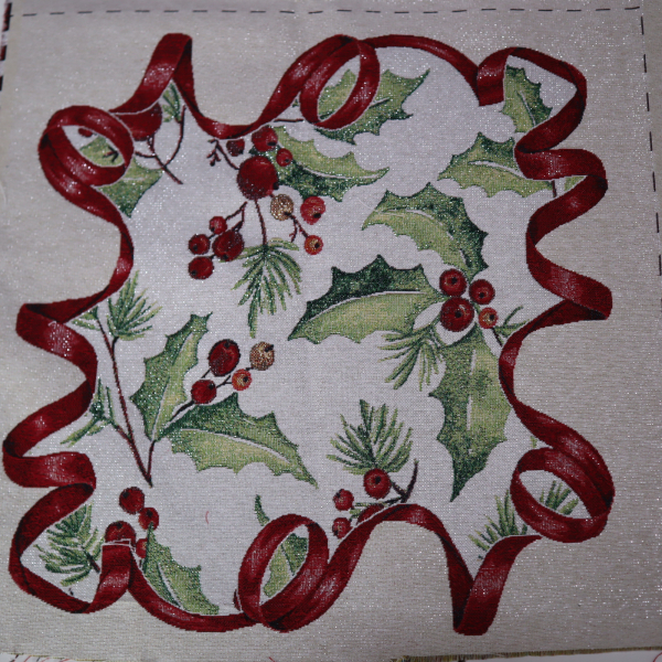 Gobelín panel s lurexom - obrus + 2 vankúše cezmína 100x100 + 2x 50x50