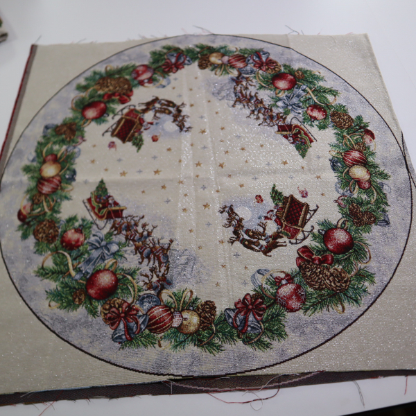 Gobelín panel - vianočný obrus Santa Ø75cm