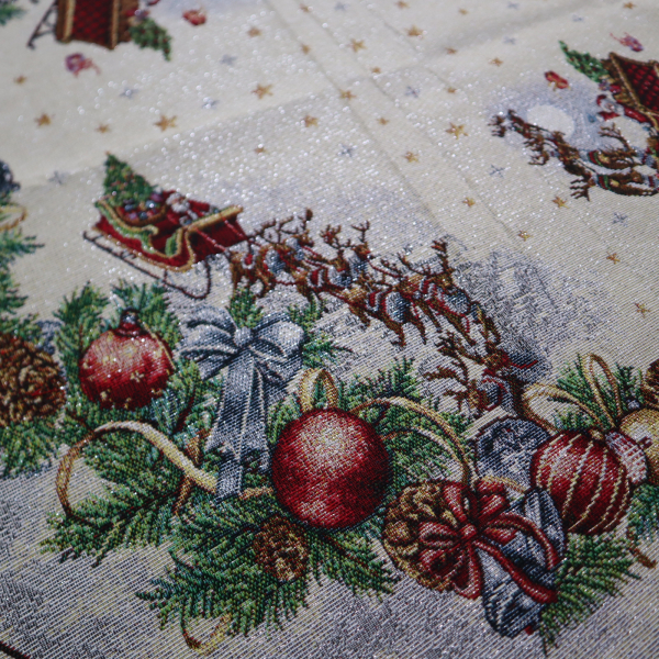 Gobelín panel - vianočný obrus Santa Ø75cm