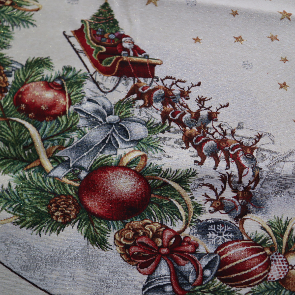 Gobelín panel - vianočný obrus Santa oválny Ø110x160cm