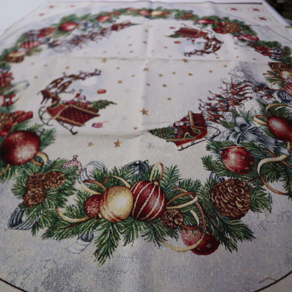 Gobelín panel - vianočný obrus Santa oválny Ø110x160cm