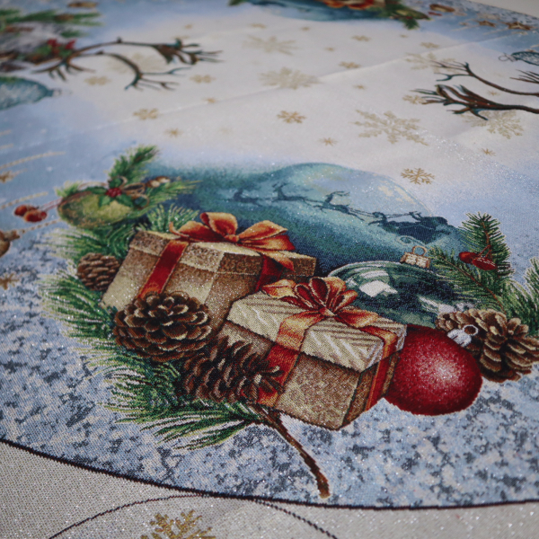 Gobelín panel s lurexom - kruhový obrus sob Ø150cm