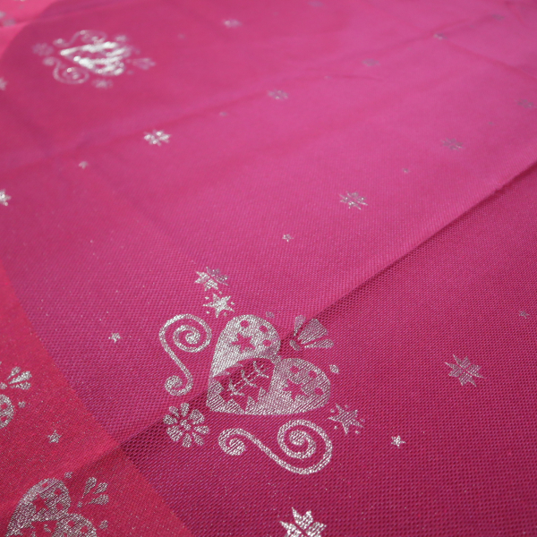 Jacquard panel kruhový obrus/sukňnu - červeno/zlaté srdiečka s lurexom Ø180cm