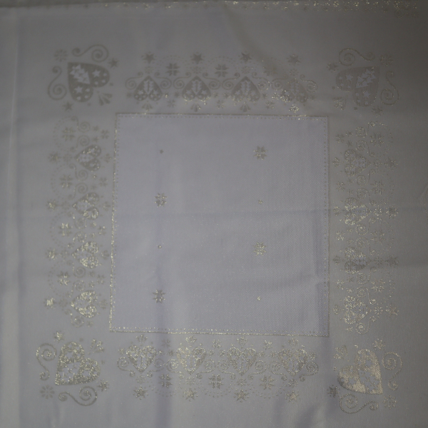 Jacquard panel 3x obrus - zlaté srdiečka s lurexom 80x160cm + 2x 80x80cm