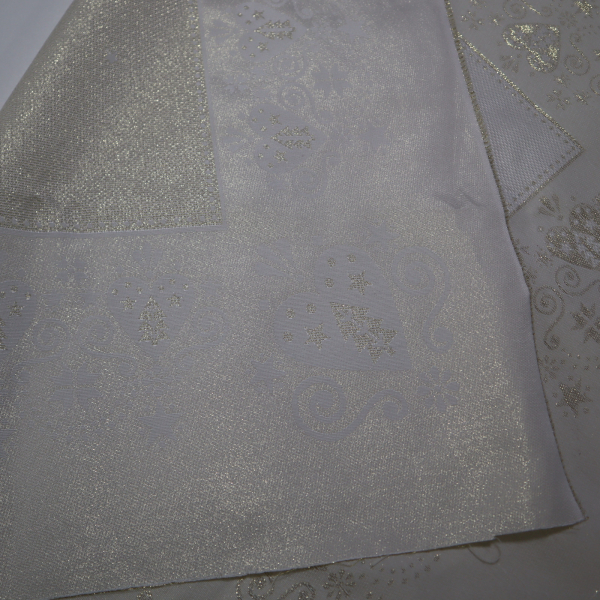 Jacquard panel 3x obrus - zlaté srdiečka s lurexom 80x160cm + 2x 80x80cm