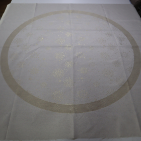 Jacquard panel kruhový obrus - prírodno/zlatá vločka s lurexom Ø180cm