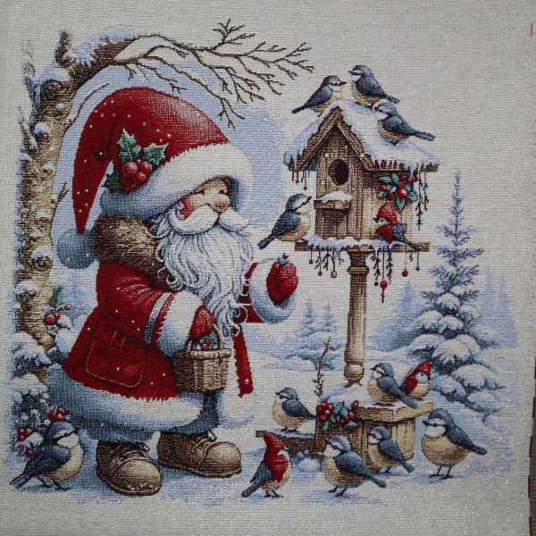 Gobelín panel - kŕmenie vtáčikov 50x50cm