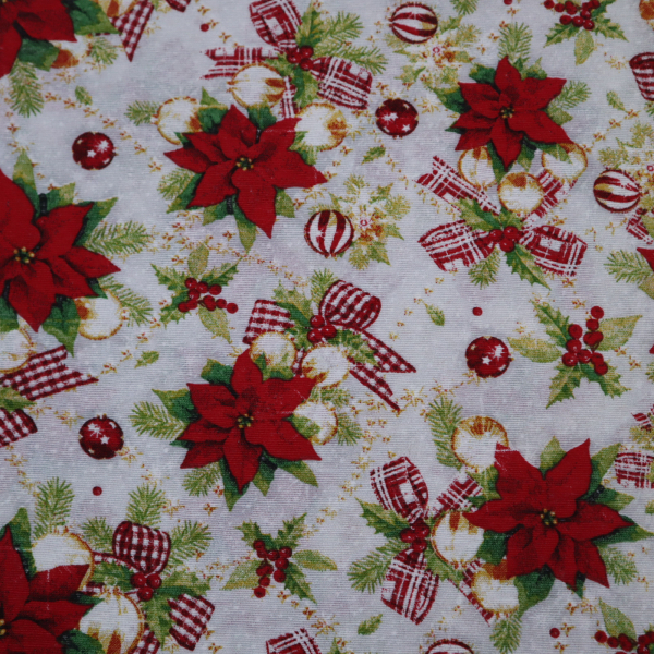 Vianočná dekoračná látka vianočné ruže