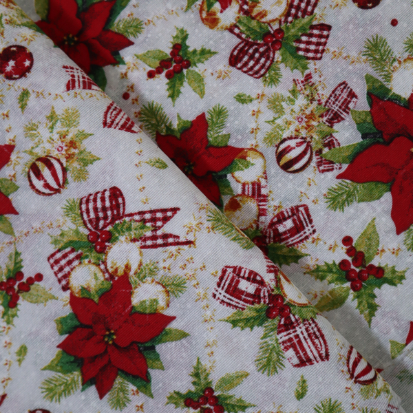 Vianočná dekoračná látka vianočné ruže