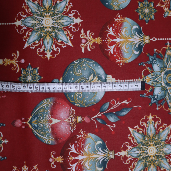 Vianočná bavlnená látka 140cm ozdoby