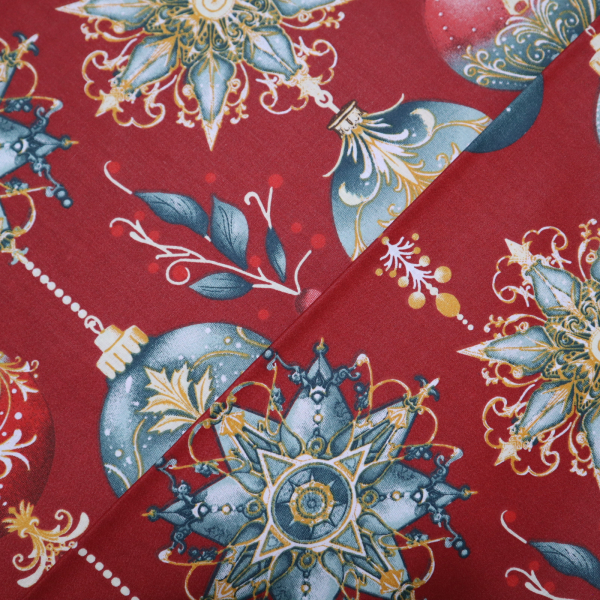 Vianočná bavlnená látka 140cm ozdoby