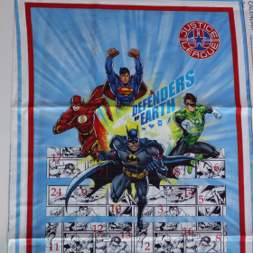 Bavlnený panel Adventný kalendár - Justice League 70x150cm