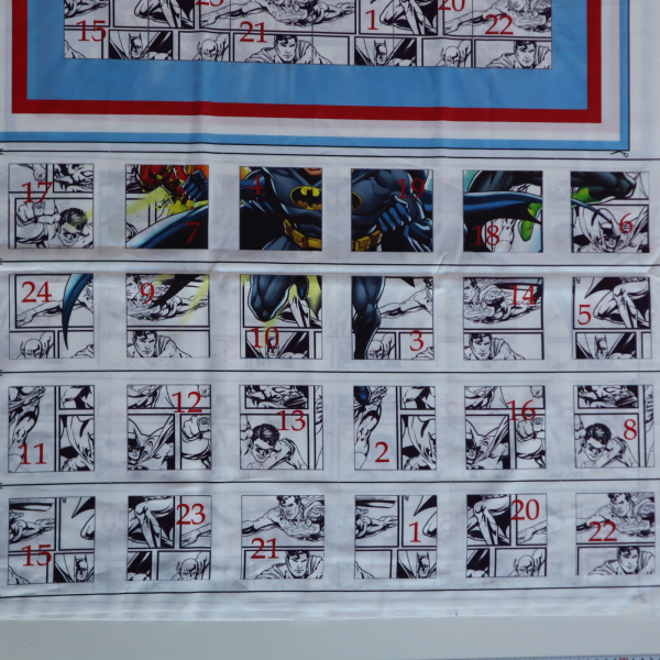 Bavlnený panel Adventný kalendár - Justice League 70x150cm